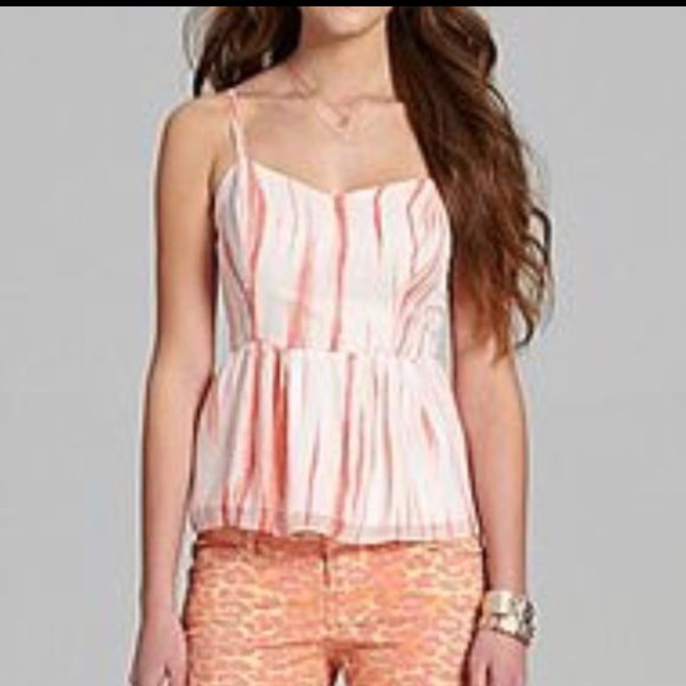 Guess pink Peplum top